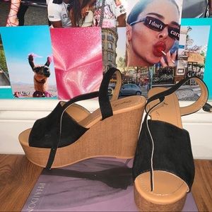 Lulus Black wedges SIZE 8.5